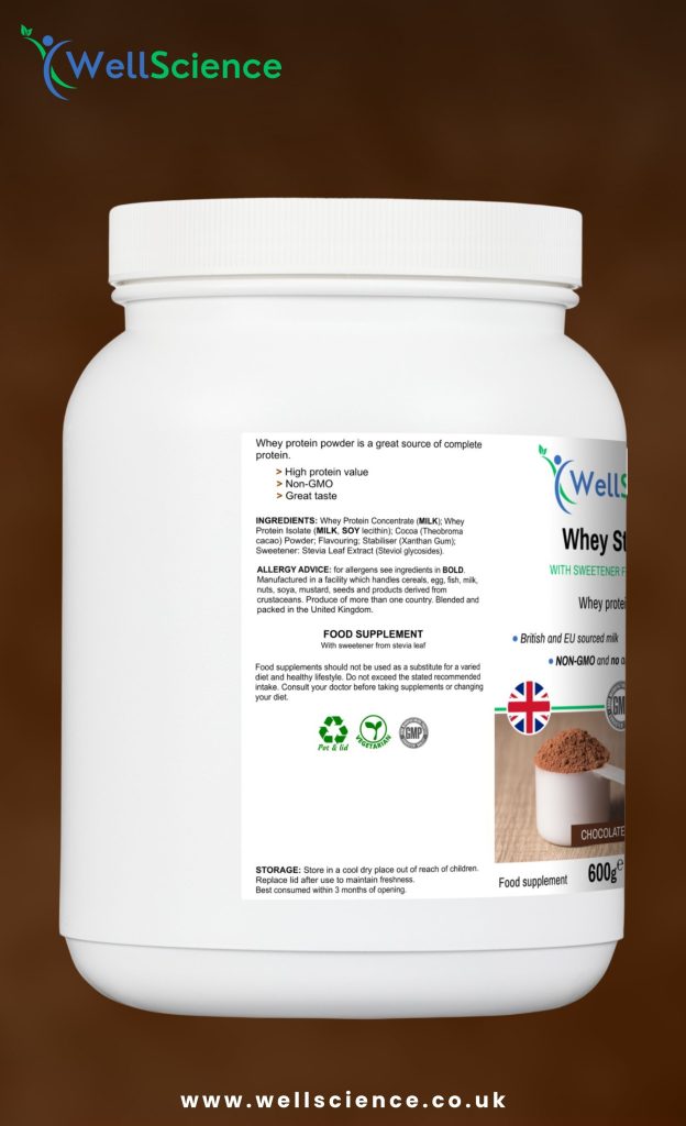 Whey Strength (Chocolate flavour).
