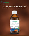 LIPSOVITAL D3 K2 bottle front – high-strength liposomal vitamin D3 and K2 supplement UK WellScience