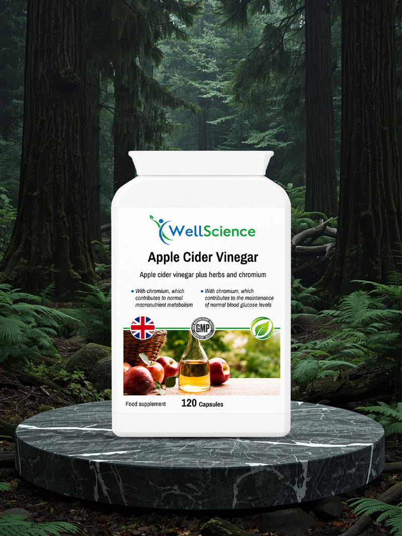 Apple Cider Vinegar 120 capsules – vegan weight management and digestion supplement UK WellScience