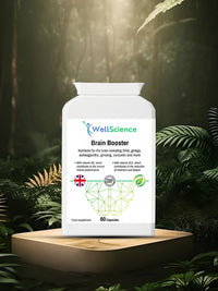 Brain Booster 60 capsules – nootropic focus and mental performance supplement UK WellScience
