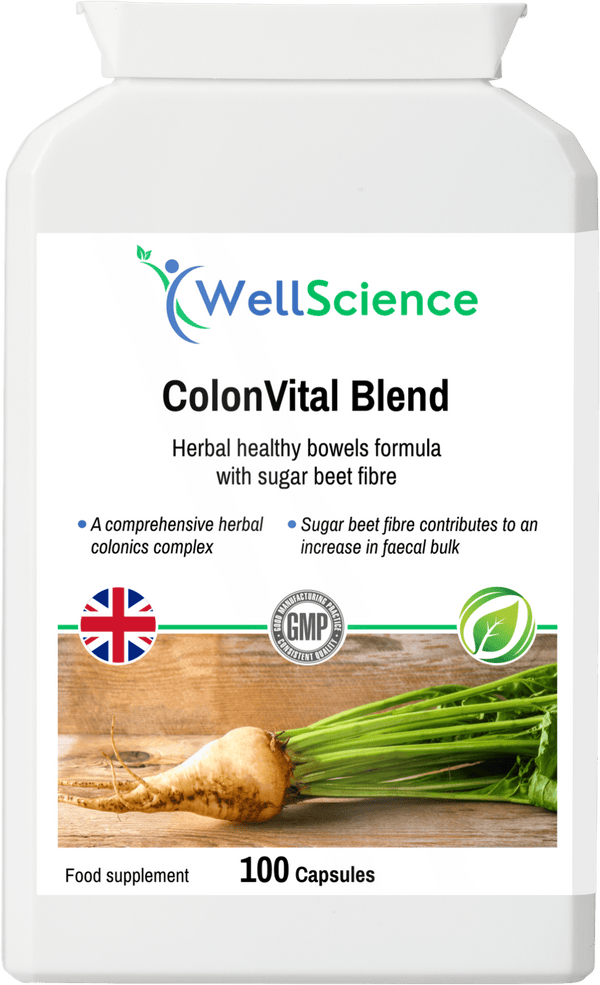ColonVital Blend 100 capsules – herbal colonics complex and sugar beet fibre supplement UK WellScience
