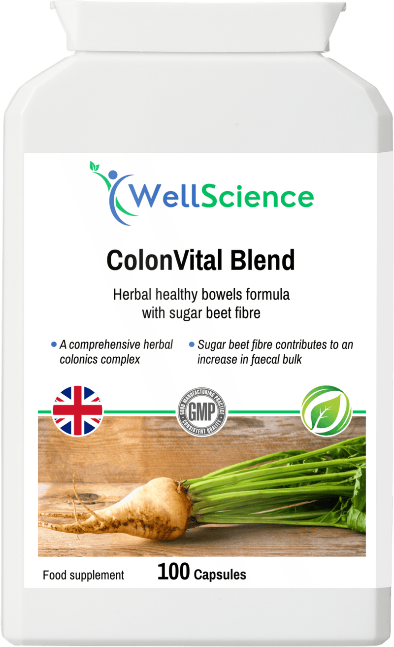 ColonVital Blend 100 capsules – herbal colonics complex and sugar beet fibre supplement UK WellScience