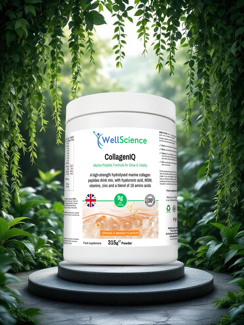 CollagenIQ Marine Peptide Formula – 9000mg collagen drink for glow and vitality UK WellScience