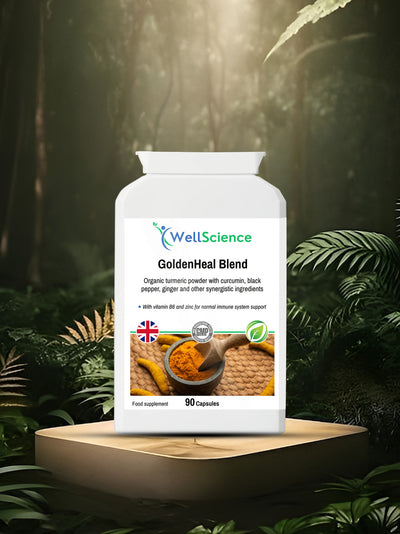 GoldenHeal Blend 90 capsules – high-strength turmeric and herbal immunity supplement UK WellScience