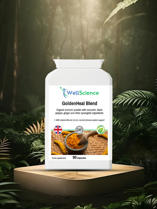 GoldenHeal Blend 90 capsules – high-strength turmeric and herbal immunity supplement UK WellScience