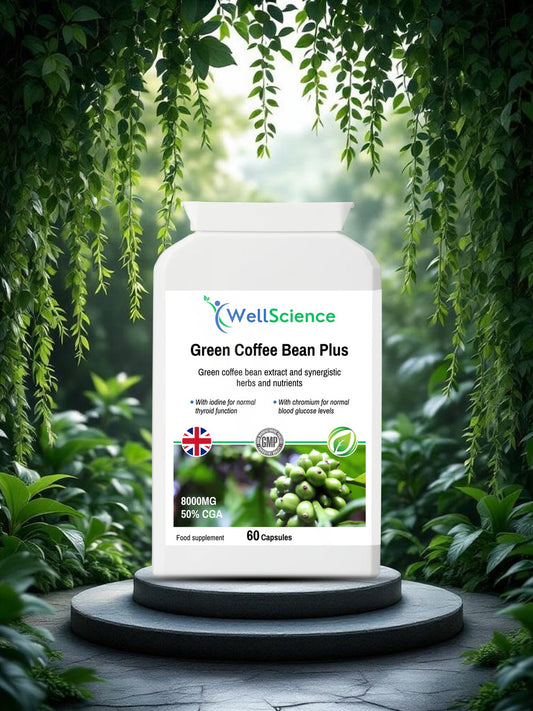 Green Coffee Bean Plus 60 capsules – metabolism and blood sugar support supplement UK WellScience