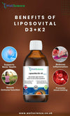 LiposoVita D3 K2 liquid bottle – vegan liposomal vitamin D3 and K2 MK7 WellScience UK