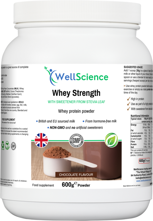 Whey Strength (Chocolate flavour).