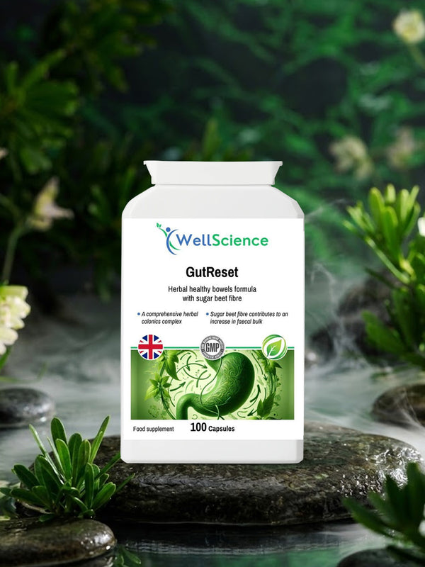 Gut Reset – 7 day herbal colon cleanse capsules Step 1 of gut programme UK WellScience