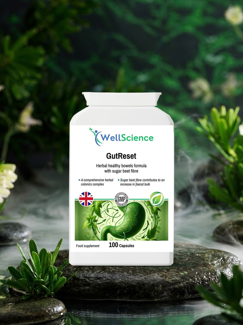 Gut Reset – 7 day herbal colon cleanse capsules Step 1 of gut programme UK WellScience